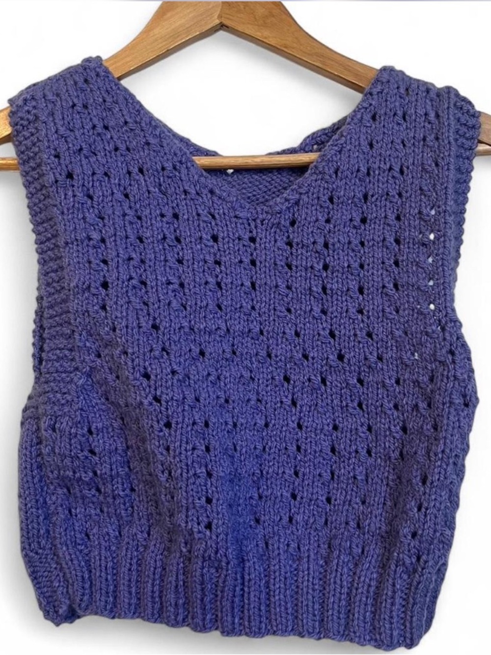Handmade Purple Knit Sweater Vest
